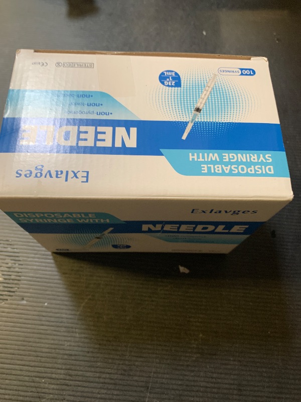Photo 1 of 100 Pack Disposable 3ml/cc Lab Syringes with 23Ga 1 Inch Needle Luer Lock, Individually Sealed Packed