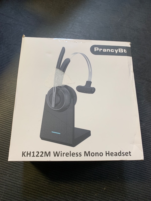 Photo 1 of Bluetooth Headset, Wireless Headset with Microphone for PC, V5.2 Computer Headset with Noise Cancelling Mic, USB Dongle, Charging Base & Mute Button for Work, Cell Phones, Computer (Black)