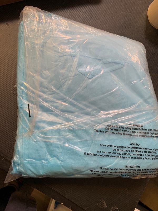 Photo 1 of Disposable Isolation Gowns - PPE Gowns Disposable - Knee-Length, Non-Woven, Fluid-Resistant Gowns, Latex Free (10, XL-Blue)