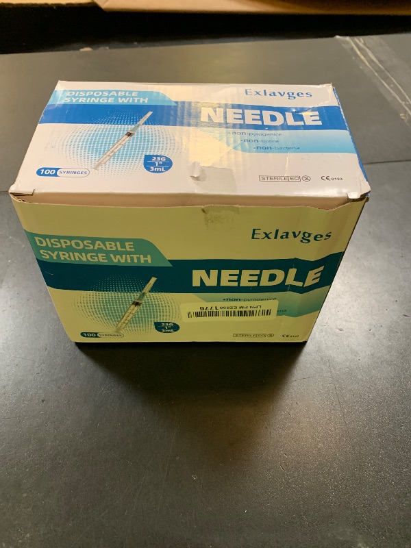 Photo 1 of 100 Pack Disposable 3ml/cc Lab Syringes with 23Ga 1 Inch Needle Luer Lock, Individually Sealed Packed