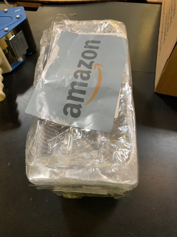 Photo 1 of 100 Count Clear Plastic Hinged Take Out Containers Clamshell Takeout Tray Food Clamshell Containers Outside Diameter for Dessert, Snacksetc, Cakes Slice, Cookies, Salads