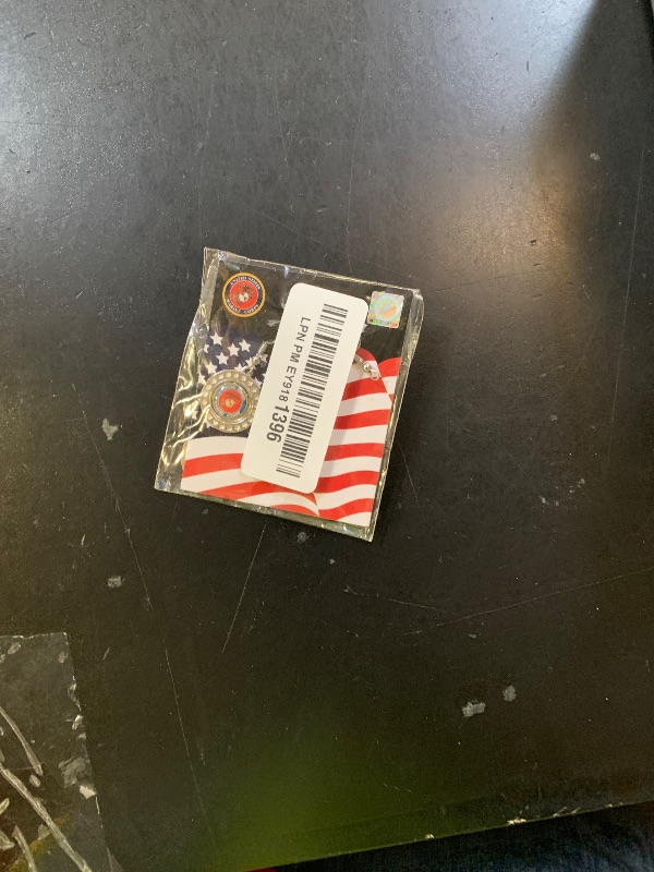 Photo 1 of Aminco United States Marine Corps Dimple Earrings, Red, 2.5