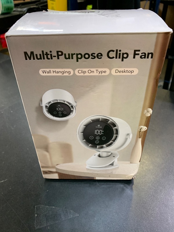 Photo 1 of 3 in 1 Portable Desk Fan Rechargeable LED Display Clip on Fan 100 Speeds Strong Wind Wall-Mounted Fan, 90° Vertical Manual and 90° Oscillating Air Circulator USB Table Fan for Home,Office,Camping