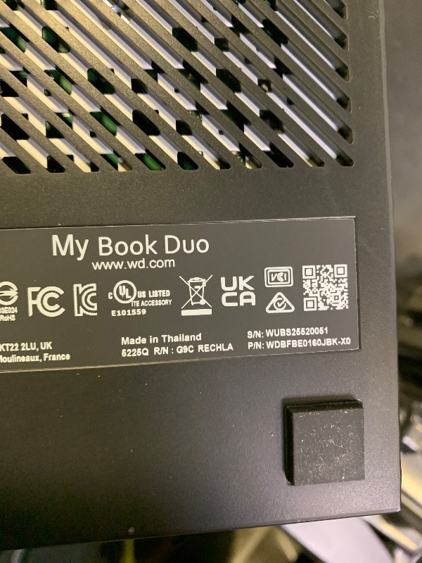 Photo 1 of WD 16TB My Book Duo Desktop RAID External Hard Drive HDD, USB 3.1, With Password Protection and Auto Backup Software - WDBFBE0160JBK-NESN