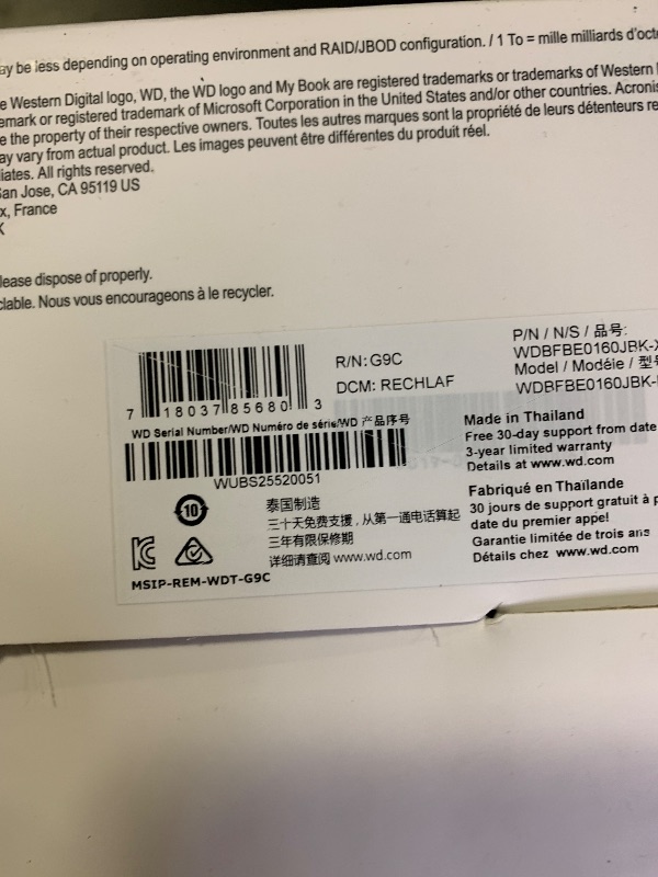 Photo 1 of WD 16TB My Book Duo Desktop RAID External Hard Drive HDD, USB 3.1, With Password Protection and Auto Backup Software - WDBFBE0160JBK-NESN