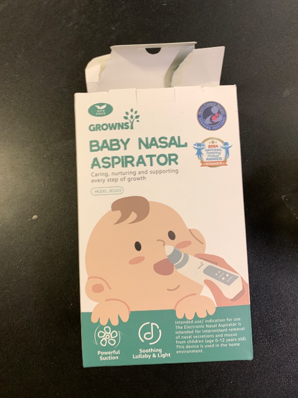 Photo 1 of GROWNSY Nasal Aspirator for Baby, Electric Baby Nose Sucker with Larger Suction Chamber and More Powerful Suction, Automatic Nose Cleaner with Music and Light Soothing Function