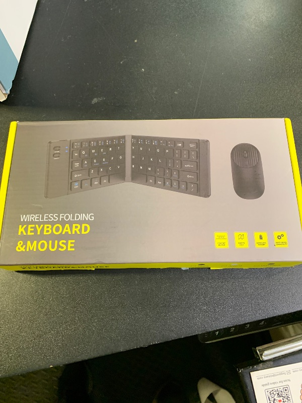 Photo 1 of Wireless Foldable & Folding Keyboard and Mouse for iPad, Bluetooth Combo for Business & Travel, Portable Design Compatible with Windows, iOS, Android Tablets, Smartphones, and Laptops.