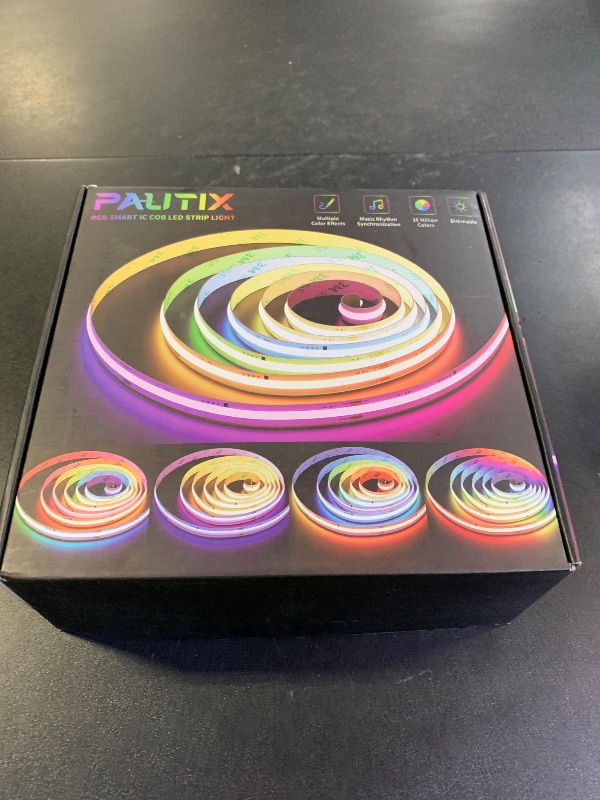 Photo 1 of PAUTIX RGB Smart IC COB LED Strip Lights,Work with Alexa/Google Assistant,20ft/6.1m Addressable UL-Listed 24V Chasing Color Flexible Tape Light Multicolor,for Cabinet,TV,Bedroom,Party DIY Decoration