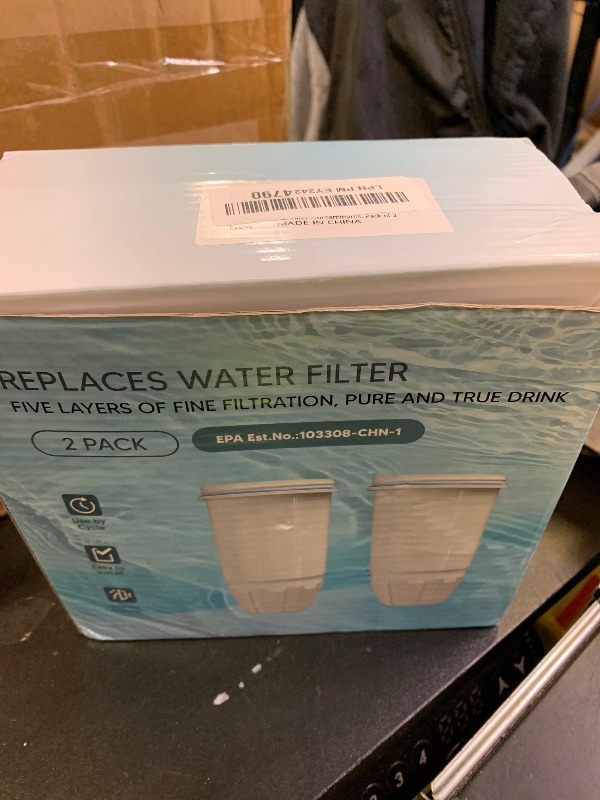 Photo 1 of Upgraded Water Filter Replacement for Zero Pitcher and Dispenser ZR-001 ZR-004 ZP-006 ZR-017, Multi-Stage Filter System, Effectively Reducing Lead, Chromium, PFOA, and PFOS, Pack of 2, By DESENRUIS