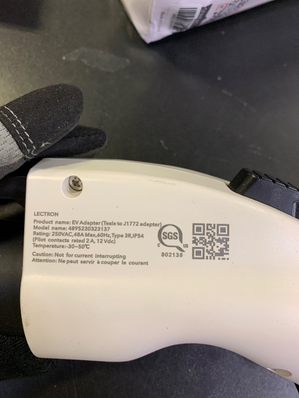 Photo 1 of [Only for J1772 EVs ] Lectron - Tesla to J1772 Charging Adapter, Max 48A & 250V - Compatible with Tesla High Powered Connectors, Destination Chargers, and Mobile Connectors (White)