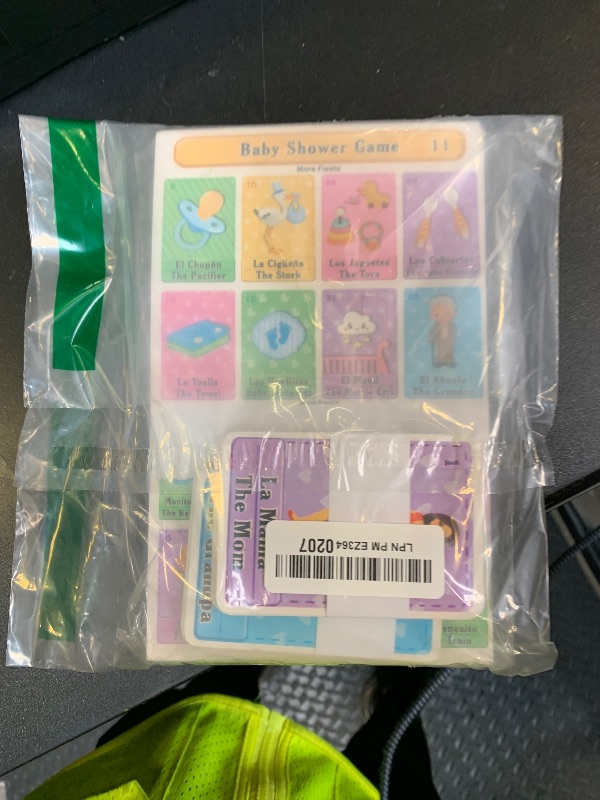 Photo 1 of More Fiesta Baby Shower Bingo Tablas Game - Bilingual English Spanish, for up to 40 Players