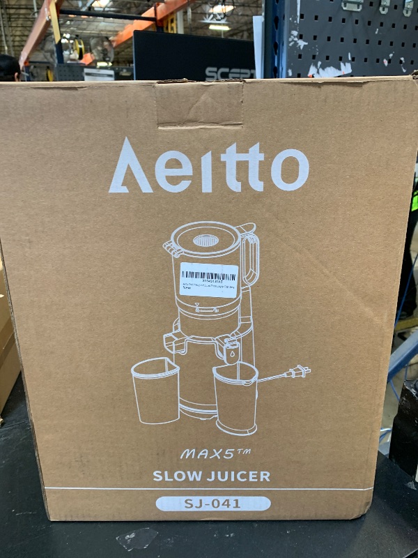 Photo 1 of Max5 Juicer Machines,Aeitto Cold Press Juicer with 5.3“ Wide Mouth for Whole Fruits & Vegetables, Professional Slow Masticating Juice Extractor, Self Feeding, Easy to Use, High Juice Yield, Dark Grey