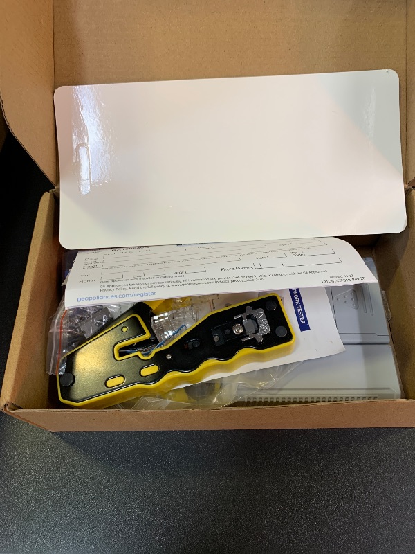 Photo 1 of RJ45 Crimp Tool Kit Pass Through Ethernet Crimper for Cat5e Cat6 Cat6a 8P8C Modular Plugs,Cat6 Crimping Tool with 20 Connectors,20 Covers,1 Mini Stripper,100 Cable Zip Ties,1 Cable Tester, 2 Blades