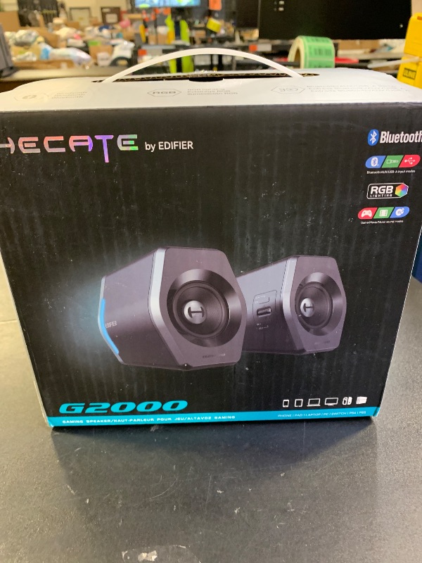 Photo 1 of Edifier G2000 32W PC Gaming Computer Speakers for Laptop Mac Desktop Computer Woofer Speakers Bluetooth USB 3.5mm AUX Inputs RGB Lights Multimedia Speakers Black