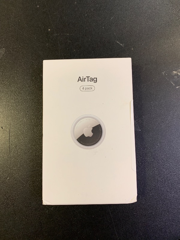 Photo 1 of Apple AirTag 4 Pack. Keep Track of and find Your Keys, Wallet, Luggage, Backpack, and More. Simple one-tap Set up with iPhone or iPad