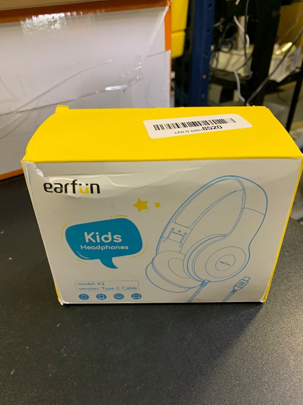 Photo 1 of EarFun Kids Headphones Wired with Microphone, 85/94dB Volume Limit Headphones for Kids, Portable Wired Headphone with Shareport, Stereo Sound Foldable Headset for School/Tablet/PC/Kindle, Type C
