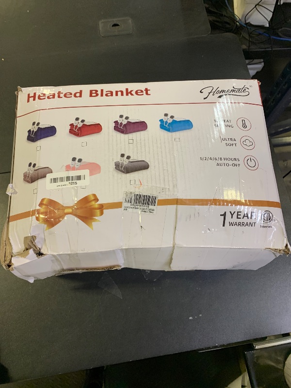 Photo 1 of Homemate Electric Heated Blanket Queen Size - 84"x90" Heating Blanket Queen Size Dual Control 1/2/4/6/8 Hours Auto-Off 10 Heat Level Over-Heat Protection Flannel Sherpa ETL Certification