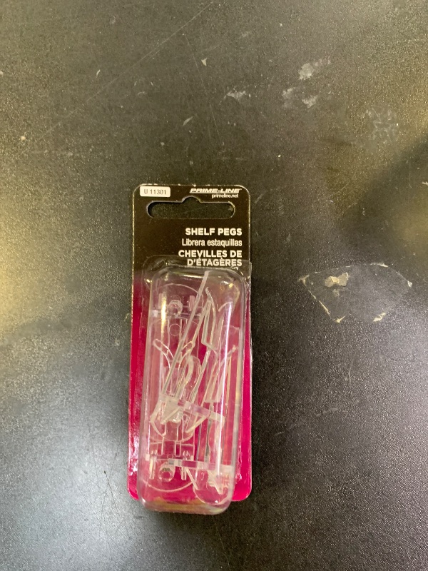 Photo 1 of Prime-Line U 11301 Self-Locking Shelf Support Pegs, 5mm. Peg x 3/4 In. Shelf, Plastic (4 Pack), Clear