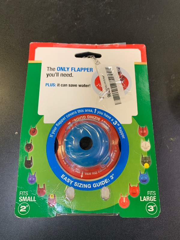 Photo 1 of Fluidmaster 523A-009-T4 Super 2 in, or 3 in. Toilet Flapper, Red/Blue