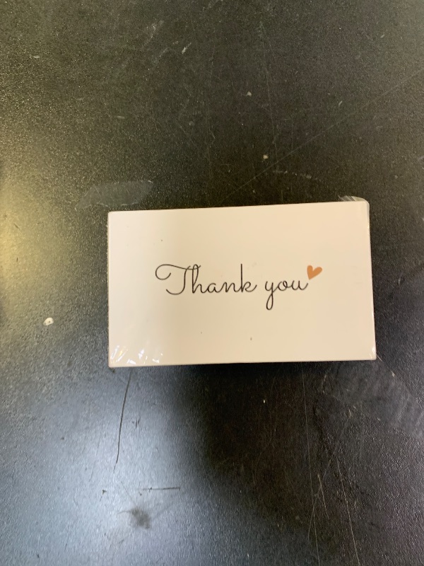 Photo 1 of RXBC2011 100 Little Thank You Cards Gold Heart Design Bulk Thank you Notes for All Occasions Standard Business Card Size 3.5 x 2 inches white