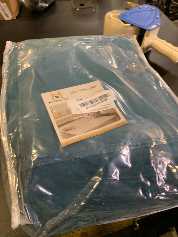 Photo 1 of H.VERSAILTEX Real Velvet Plush 3 Piece Stretch Sofa Covers Couch Covers for 2 Cushion Couch Loveseat Covers Width Up to 72 Inch Feature Thick Soft Stay in Place (Medium Sofa, Deep Teal)
