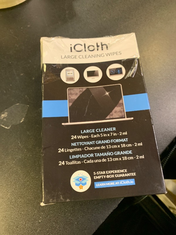 Photo 1 of Screen Cleaner Wipes by iCloth – Individually Wrapped – Travel Size – Streak-Free (24 Large Wipes)