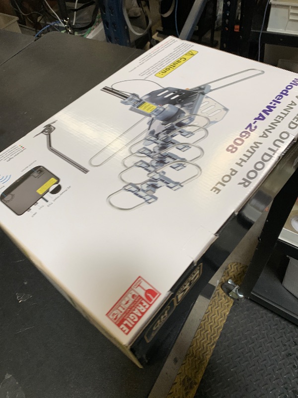 Photo 1 of PBD WA-2608 Amplified Outdoor TV Antenna – Long Range with UHF/VHF, 360° Motorized Rotation, Remote Control, Mounting Pole, and 40FT RG6 Cable – Supports 4K, 1080P, Smart and Older TVs (2 Outputs)