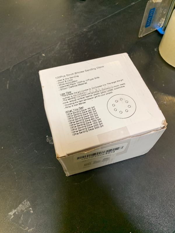 Photo 1 of 100 Pcs 5 Inch Sanding Discs Hook & Loop 8 Holes Wet Dry Sandpaper 180 240 320 400 600 800 1000 1500 2000 3000 Assortment Grits Silicon Carbide Orbital Sander Sand Paper for Wood Automotive Metal