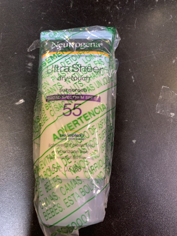 Photo 1 of Neutrogena Ultra Sheer Dry-Touch Sunscreen For Face & Body, SPF 55 Broad Spectrum UVA/UVB Protection, Lightweight Water Resistant & Non-Greasy, Travel Size Sunscreen, 3 fl. oz