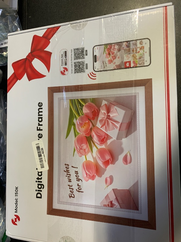 Photo 1 of 15 Inch 4:3 Large Digital Picture Frame, Frameo Digital Frame WiFi with HD IPS Touch Screen 32GB Storage, Support Tabletop&Wall Mounted, Share Photos/Videos Instantly from Anywhere, Gifts for Mom