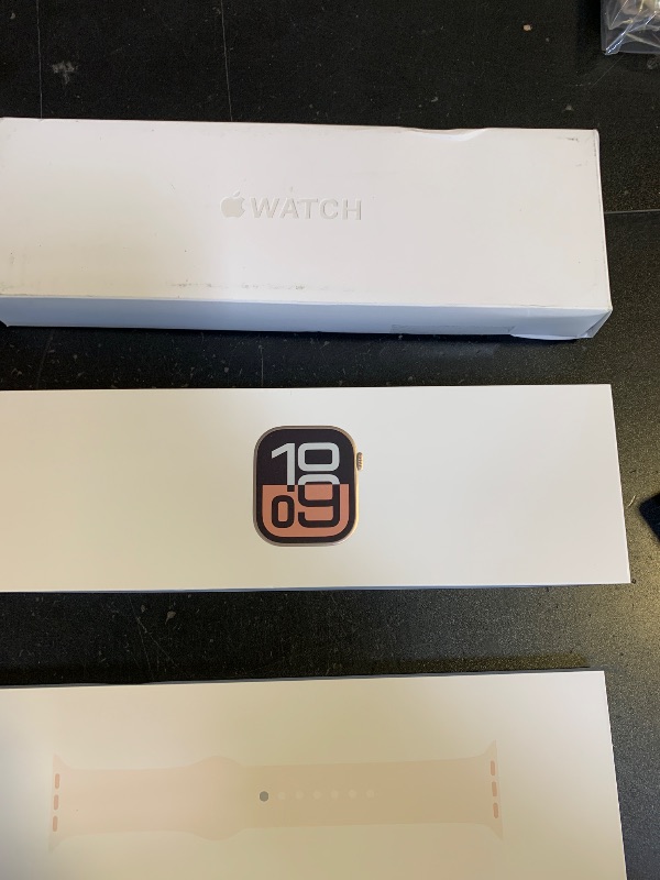 Photo 1 of Apple Watch Series 10 [GPS 46mm case] Smartwatch with Rose Gold Aluminum Case with Light Blush Sport Band - M/L. Fitness Tracker, ECG App, Always-On Retina Display, Water Resistant