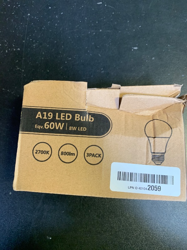 Photo 1 of DEGNJU A19 LED Light Bulbs, 60 Watt Equivalent LED Bulbs, Soft White 2700K, 800 Lumens, E26 Standard Base, Non-Dimmable, 8W Warm White LED Bulbs for Bedroom Living Room, 3 Pack
