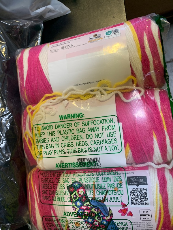 Photo 1 of Red Heart All in ONE Flower Power Peony pop Yarn - 3 Pack of 8.8oz/250g - 100% Acrylic - #4 Worsted (Medium) - 440 Yards - Knitting/Crochet