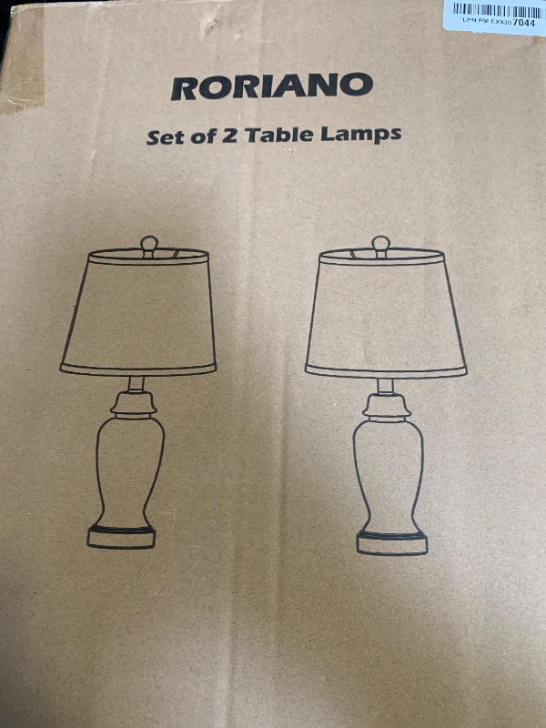 Photo 1 of RORIANO Chinoiserie Ceramic Table Lamps Set of 2 for Living Room Bedroom Bedside, Traditional Blue and White Porcelain Classic Table Lamp for Nightstand Entryway, 2 LED Bulbs Included (Gold)