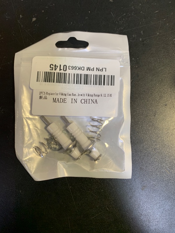 Photo 1 of 2PCS Gas Range Burner Ignitors Replace for Viking, PB040264 Spark, Replacement Electrode with Spring and Clip - Compatible with Viking Range 9, 12, 15 K