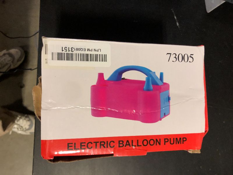Photo 1 of PCFING Balloon Pump Electric, Portable Balloons Inflator Blower Machine with Balloon Tie Tool & Dual Nozzle