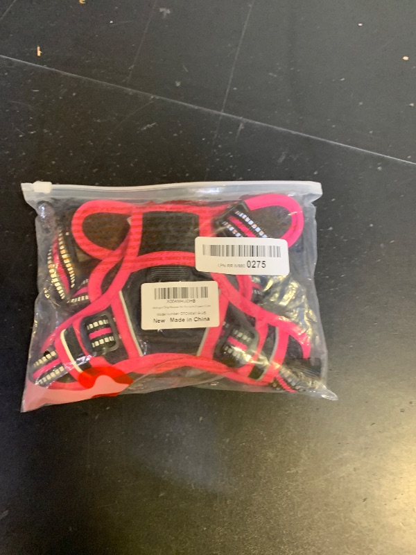 Photo 1 of rabbitgoo Dog Harness No Pull with 2 Leash Clips, Adjustable Soft Padded, Reflective Oxford No Choke Pet Vest with Easy Control Handle for Large Dogs, Black & Hot Pink, S