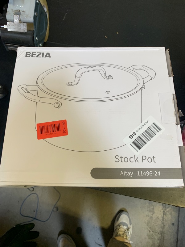 Photo 1 of 6 Quart Pot with Lid, BEZIA Tri-Ply Stainless Steel Stock Pots, Large Cooking Pots with Silicone Handle, Soup Pot for Induction Cooktop, Compatible with All Cooktops, Dishwasher Safe