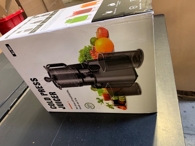 Photo 1 of Juicer Machines with 5.4" Large Feed Chute, 400W Cold Press Juicer for Whole Vegetables and Fruits, Slow Masticating juicer Easy to Clean Juice Extractor Machine High Juice Yield(Titanium Gray)