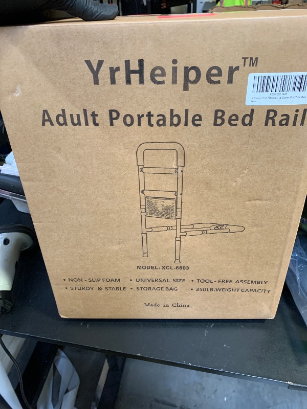 Photo 1 of YrHeiper Bed Rails for Elderly Adults Safety - Adjustable Bed Assist Rail for Seniors Fall Prevention with Support Leg, Bedside Grab Bar Cane with Storage Pocket, Fits King, Queen, Full, Twin Bed