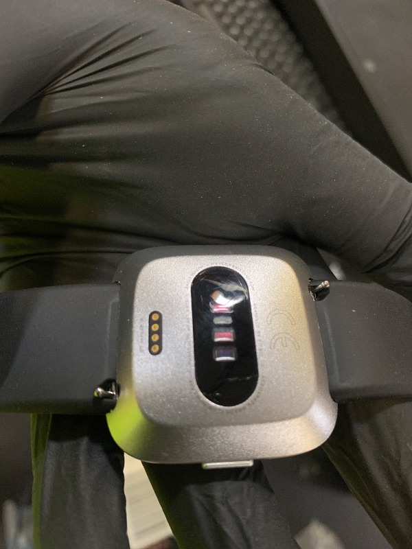 Photo 1 of Fitbit Versa Lite Smartwatch,GPS,Charcoal/Silver Aluminum, One Size (S & L Bands Included)