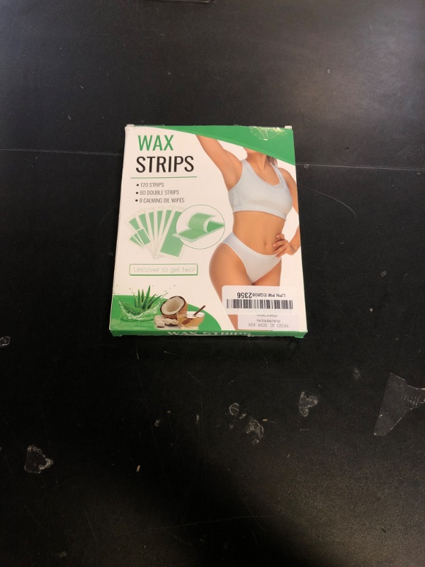 Photo 1 of 120 Strips Wax Strips Body Hair Removal 2 Sizes and 8 Oil Wipes Waxing Strip Dual Sides Bikini Brazilian Wax for Women Men Face Arms Legs BackUnderarm Waxing Kit Suit Many Skin Aloe Scent