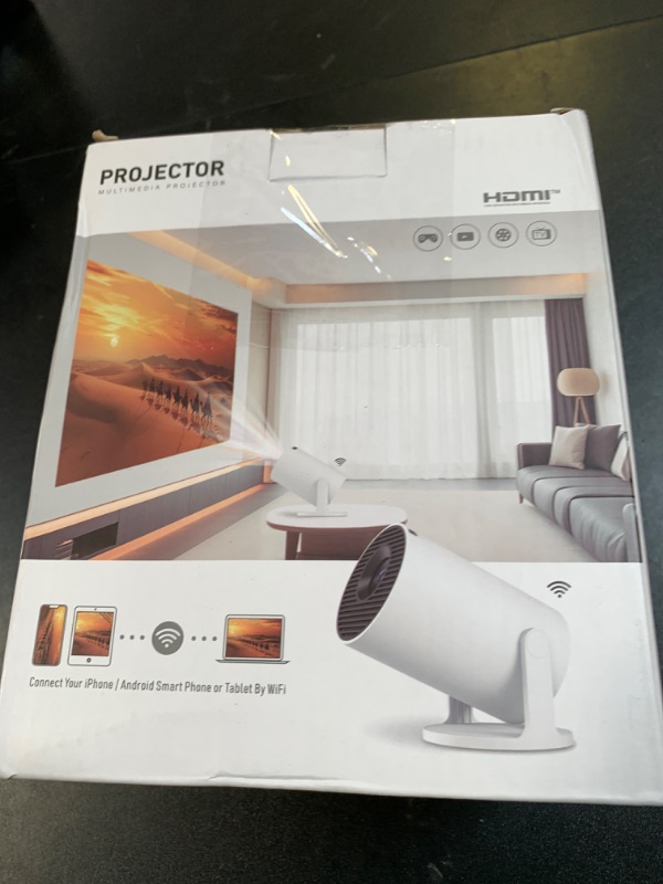 Photo 1 of [2025 New] HY300PRO+ Smart 4K Projector WiFi Bluetooth, Salange Mini Projector Android 11.0, Short Throw Projector 1080P HD, 180° Adjustable, Auto Keystone Correction, Outdoor Movie Projector Portable