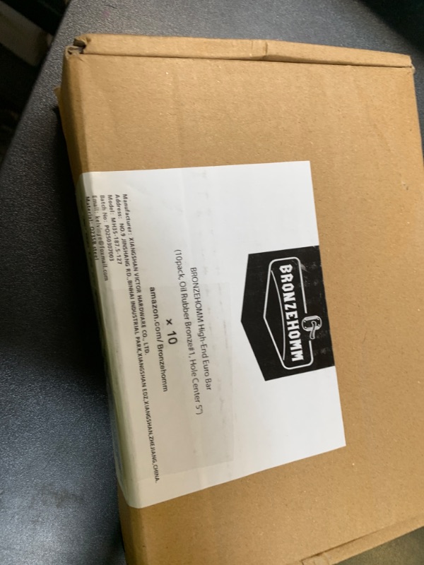 Photo 1 of 10 Pack Bronze Solid Cabinet Handles Drawer Pulls, 7.38-inch/187mm Length (5-inch Hole Center) Door Handle (1/2-inch Diameter) Kitchen Stainless Steel Cabinet Hardware Handle, Oil-Rubbed Bronze