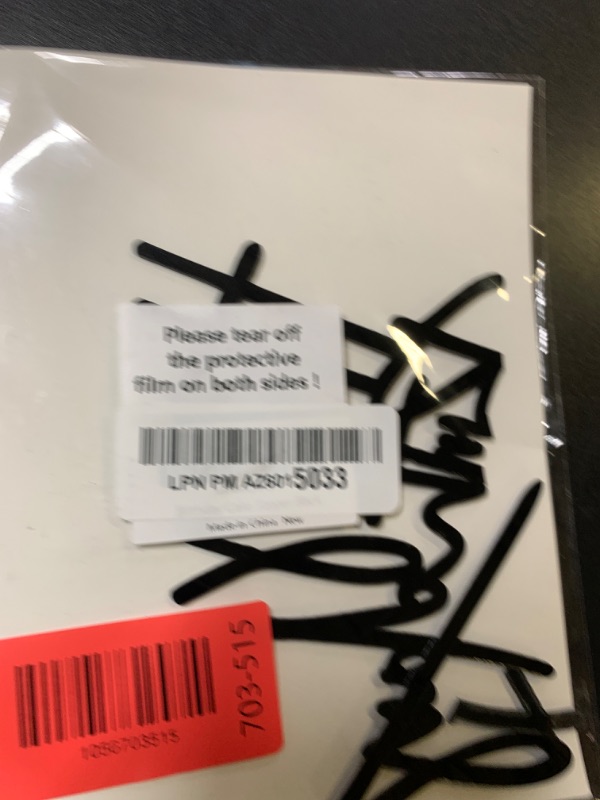 Photo 1 of 1 PCS Black Happy Birthday Cake Topper, 5.3 Inch x 7.2 Inch Acrylic Cake Topper Happy Birthday Cake Sign, Birthday Cake Decorations for Party Dessert, and Anniversary Supplies