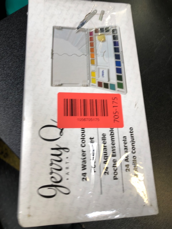 Photo 1 of Jerry Q Art 24 Assorted Water Colors Travel Pocket Set- Quality Refillable Water Brush with Sponge - Easy to Blend Colors - Built in Palette - Perfect for Painting On The Go JQ-124