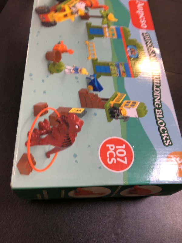 Photo 1 of Building Blocks for Toddlers 3-5, Dinosaur Toys- Dinosaurs, Car, Build, Learn and Play, Educational Interactive Creative DIY Toy Compatible with All Major Brands, Gift for Kids Boys Girls