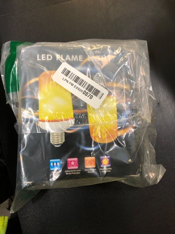 Photo 1 of LED Flame Light Bulbs (2 Pack), 4 Modes Flickering Light Bulbs with Upside Down Effect, E26 Base Realistic LED Fire Lights for Halloween Christmas Decorations, Indoor Outdoor Party Home Decor (Yellow)