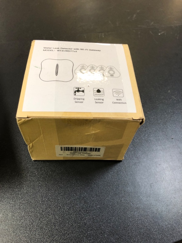 Photo 1 of Smart Water Leak Detectors for Home WiFi with App Alerts, Stechro Ajustable 120dB Water Sensor Alarm Leak Detector for Basements Sink Kitchen Laundry, 4 Water Sensors & 1 Gateway
