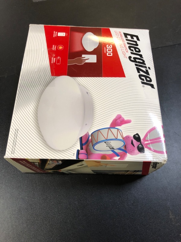 Photo 1 of Energizer LED Ceiling Light Fixture, Battery Operated, Wireless Wall Switch Remote, 300 Lumens, Ceiling Light No Electricity, Perfect for Closets, Laundry Room, Garage, Shed and More, 58823-T1